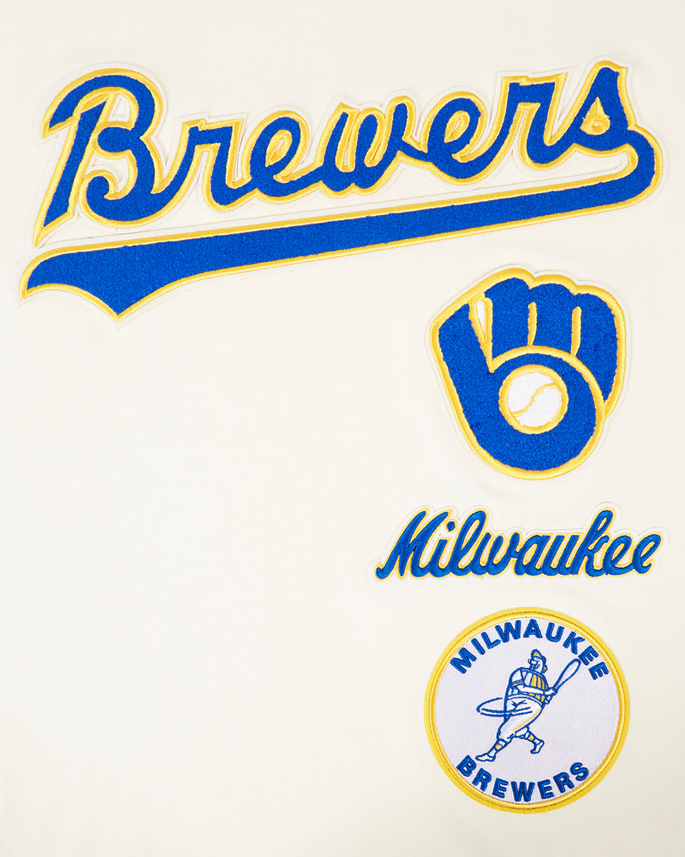 MLB MILWAUKEE BREWERS RETRO CLASSIC MEN'S STRIPED TOP (EGGSHELL/ UNIVERSITY BLUE)