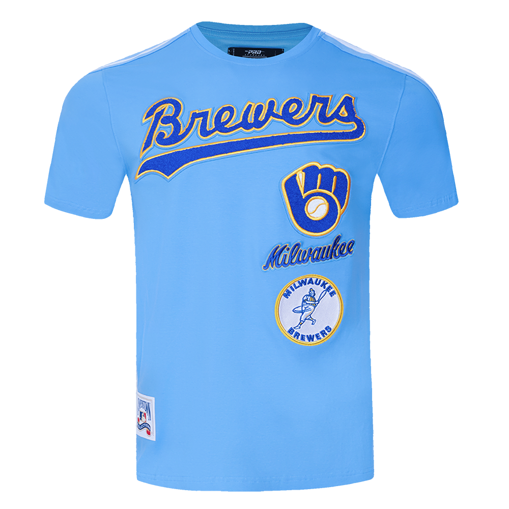 MLB MILWAUKEE BREWERS RETRO CLASSIC MEN'S STRIPED TOP (UNIVERSITY BLUE)