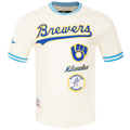 MLB MILWAUKEE BREWERS RETRO CLASSIC MEN'S TOP (EGGSHELL/ UNIVERSITY BLUE)