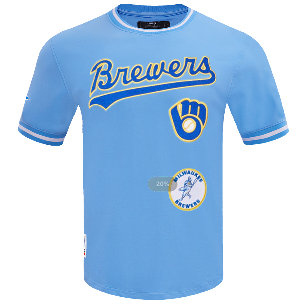MLB MILWAUKEE BREWERS RETRO CLASSIC MEN'S TOP (UNIVERSITY BLUE)