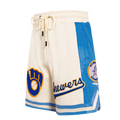 MLB MILWAUKEE BREWERS RETRO CLASSIC MEN'S 2.0 SHORT (EGGSHELL/ UNIVERSITY BLUE)