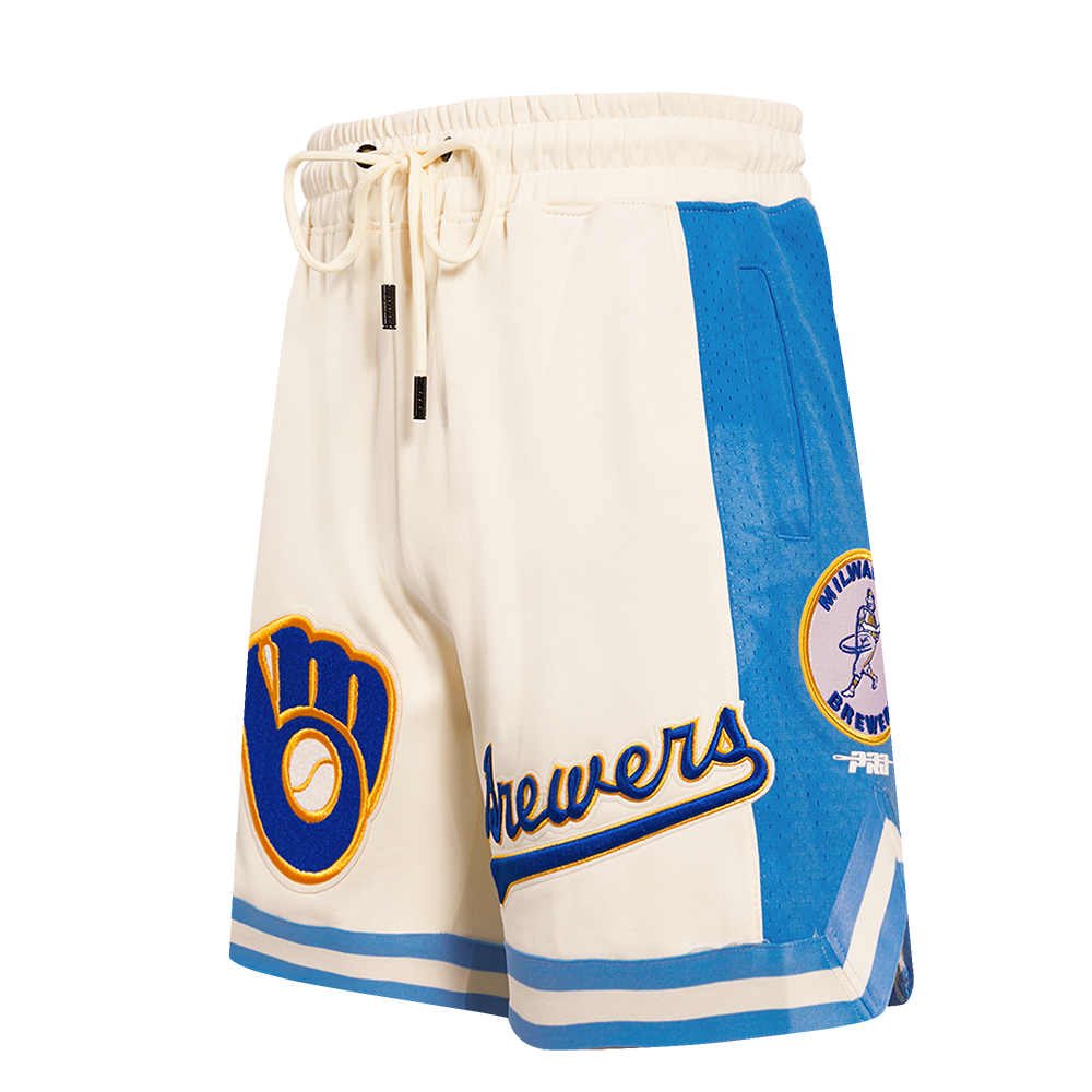 MLB MILWAUKEE BREWERS RETRO CLASSIC MEN'S 2.0 SHORT (EGGSHELL/ UNIVERSITY BLUE)