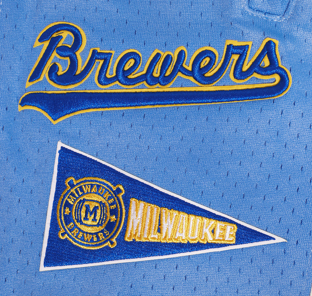 MLB MILWAUKEE BREWERS RETRO CLASSIC MEN'S 2.0 SHORT (EGGSHELL/ UNIVERSITY BLUE)