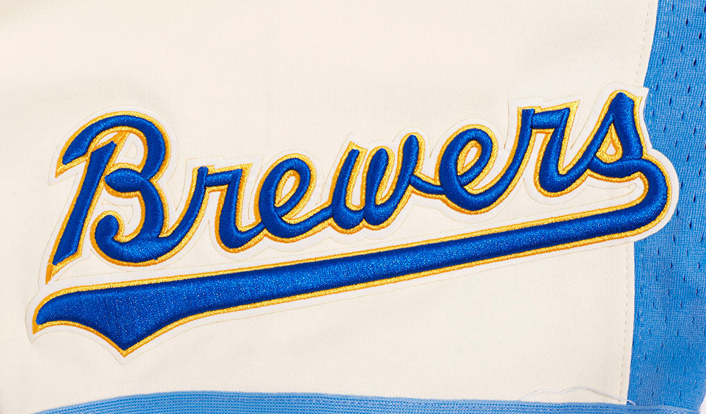 MLB MILWAUKEE BREWERS RETRO CLASSIC MEN'S 2.0 SHORT (EGGSHELL/ UNIVERSITY BLUE)