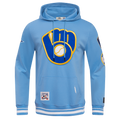 MLB MILWAUKEE BREWERS RETRO CLASSIC MEN'S PULLOVER HOODIE (UNIVERSITY BLUE)