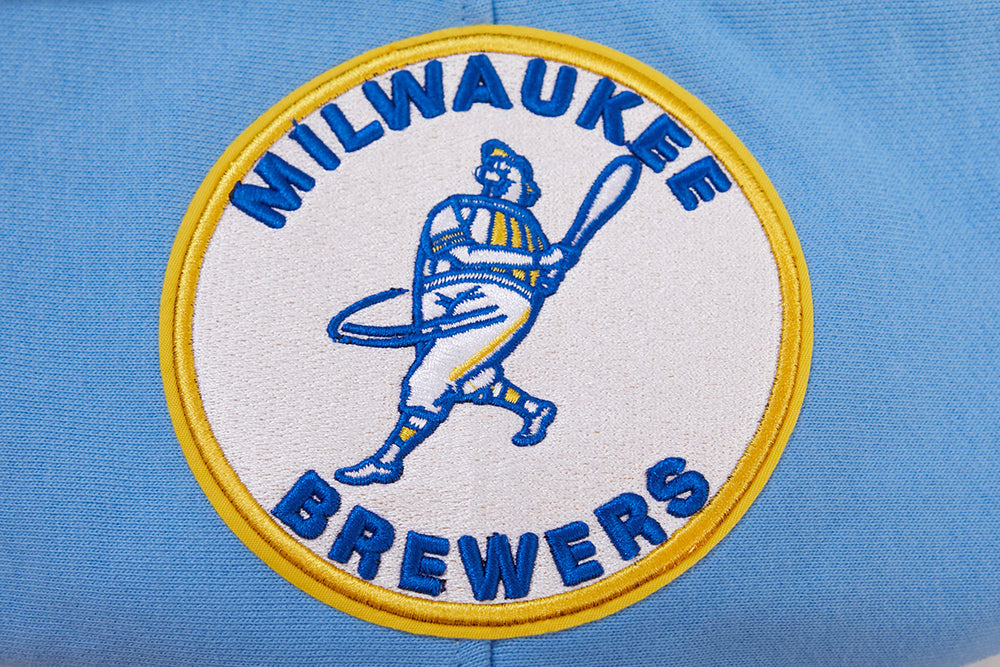 MLB MILWAUKEE BREWERS RETRO CLASSIC MEN'S PULLOVER HOODIE (UNIVERSITY BLUE)