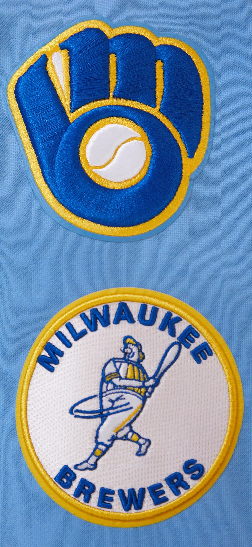 MLB MILWAUKEE BREWERS RETRO CLASSIC MEN'S PULLOVER HOODIE (UNIVERSITY BLUE)