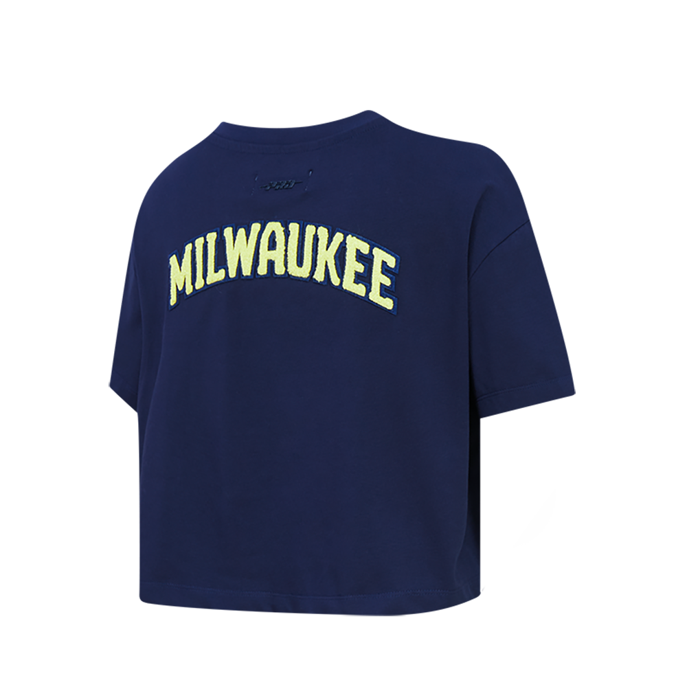 MLB MILWAUKEE BREWERS CLASSIC WOMEN'S BOXY TOP (MIDNIGHT NAVY)