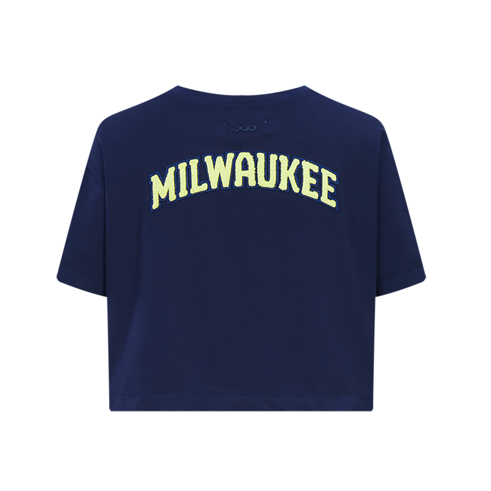 MLB MILWAUKEE BREWERS CLASSIC WOMEN'S BOXY TOP (MIDNIGHT NAVY)