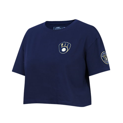 MLB MILWAUKEE BREWERS CLASSIC WOMEN'S BOXY TOP (MIDNIGHT NAVY)