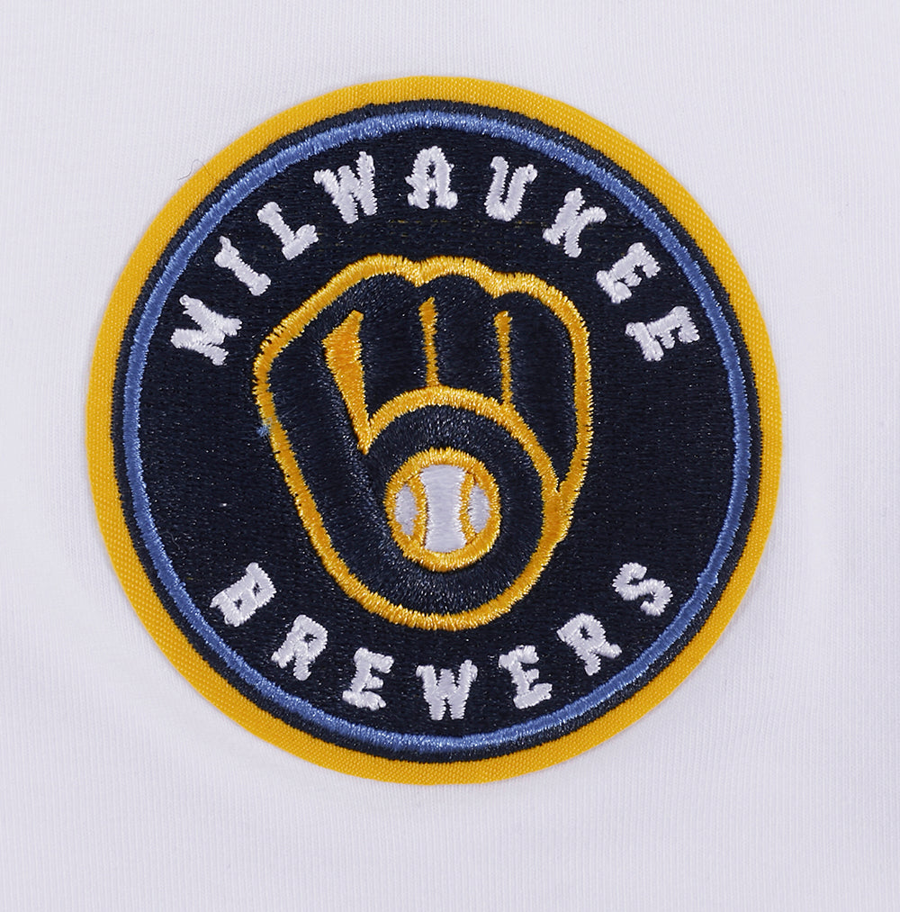 MLB MILWAUKEE BREWERS CLASSIC WOMEN'S BOXY TOP (WHITE)