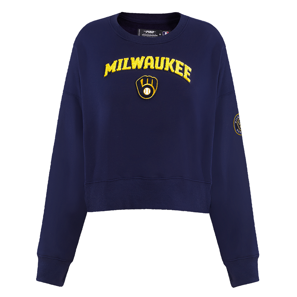 MLB MILWAUKEE BREWERS CLASSIC WOMEN'S CREWNECK (MIDNIGHT NAVY)