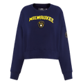 MLB MILWAUKEE BREWERS CLASSIC WOMEN'S CREWNECK (MIDNIGHT NAVY)