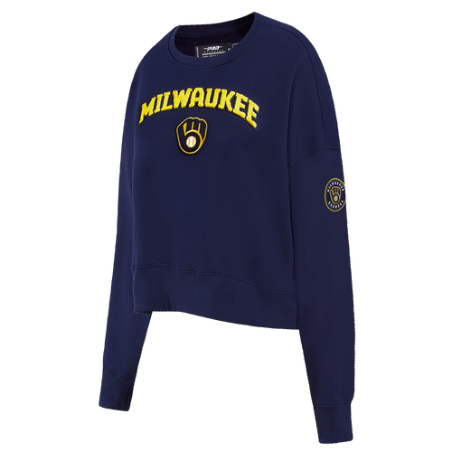 MLB MILWAUKEE BREWERS CLASSIC WOMEN'S CREWNECK (MIDNIGHT NAVY)